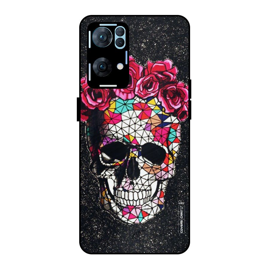 Pretty Dead Face Metal Back Case for Oppo Reno7 Pro 5G