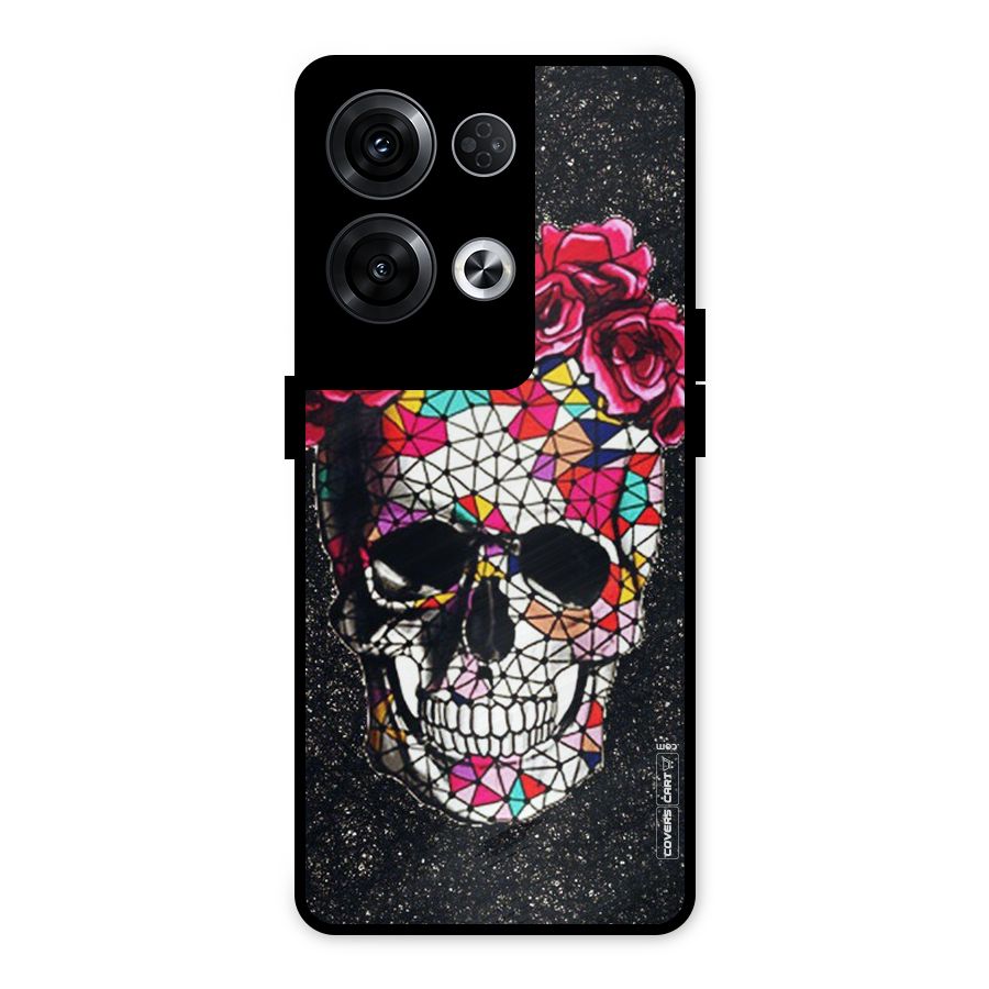 Pretty Dead Face Metal Back Case for Oppo Reno8 Pro 5G