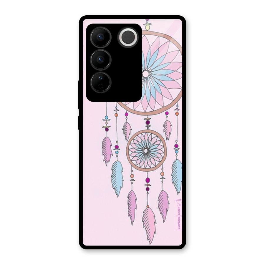 Pretty Dream Catcher Glass Back Case for Vivo V27 Pro