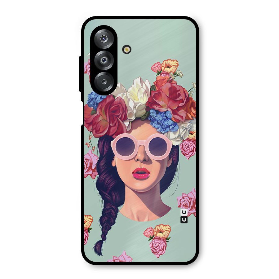 Pretty Girl Florals Illustration Art Metal Back Case for Galaxy A26