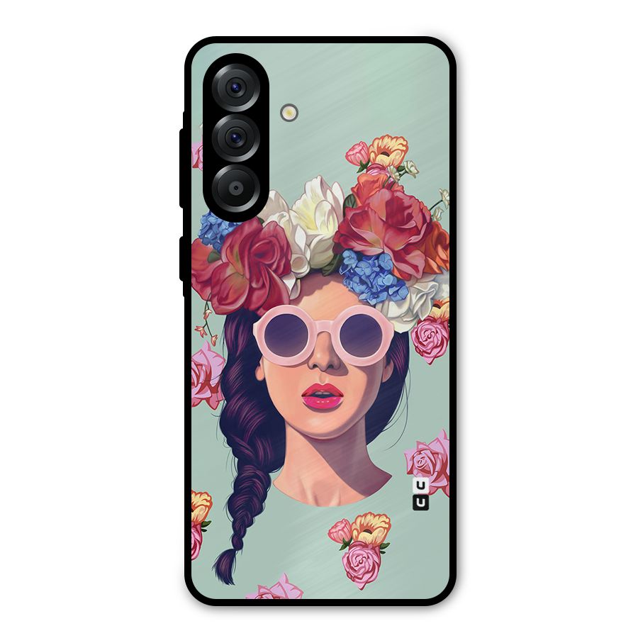 Pretty Girl Florals Illustration Art Metal Back Case for Galaxy A56