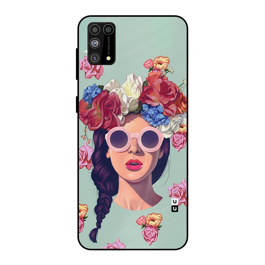 Pretty Girl Florals Illustration Art Metal Back Case for Galaxy F41