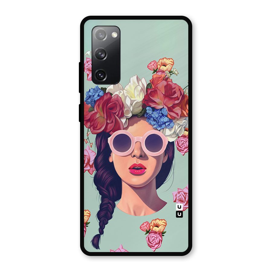Pretty Girl Florals Illustration Art Metal Back Case for Galaxy S20 FE 5G