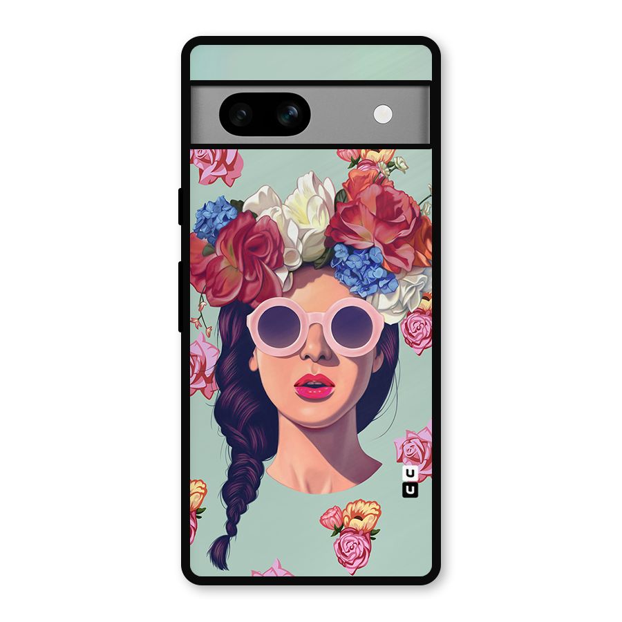 Pretty Girl Florals Illustration Art Metal Back Case for Google Pixel 7a