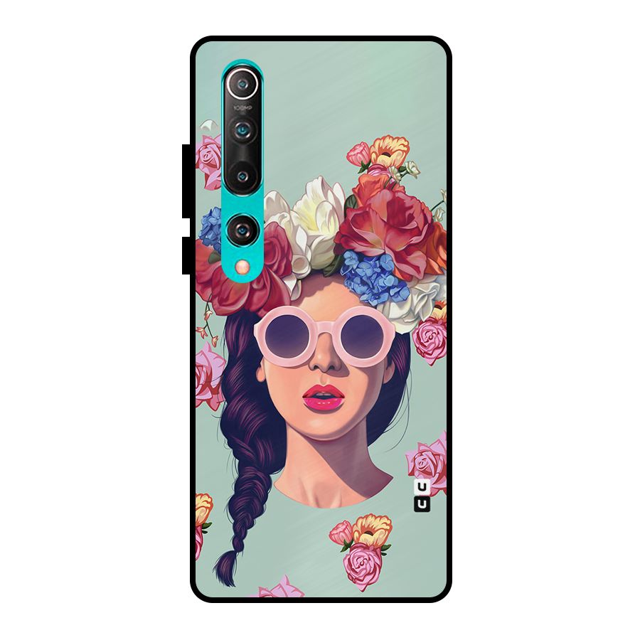 Pretty Girl Florals Illustration Art Metal Back Case for Mi 10
