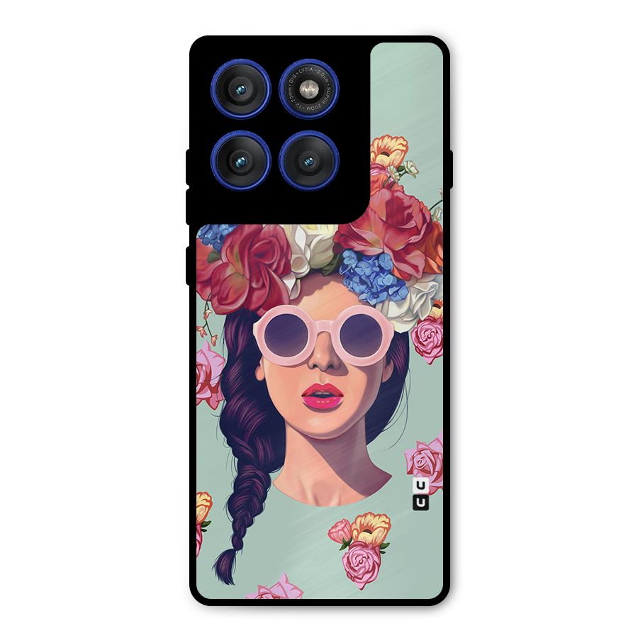 Pretty Girl Florals Illustration Art Metal Back Case for Motorola Edge 60 Pro