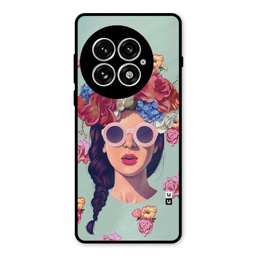 Pretty Girl Florals Illustration Art Metal Back Case for OnePlus 13