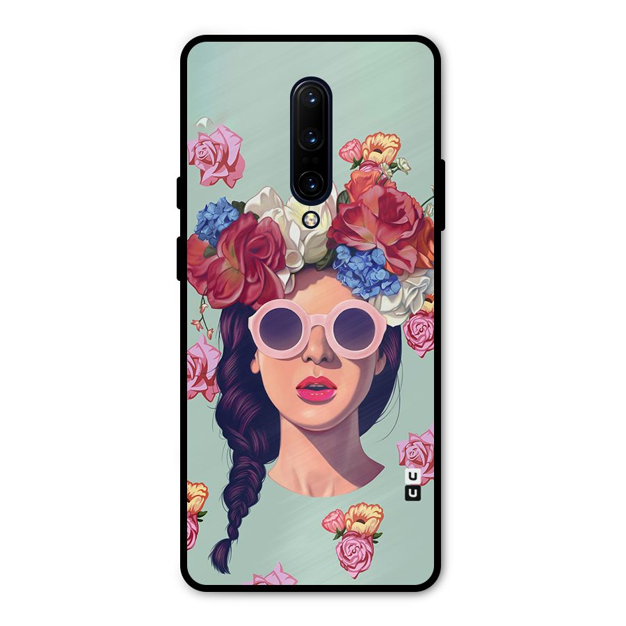 Pretty Girl Florals Illustration Art Metal Back Case for OnePlus 7 Pro