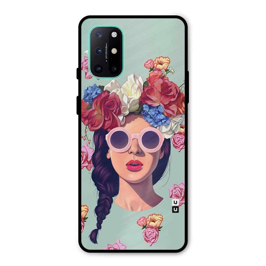 Pretty Girl Florals Illustration Art Metal Back Case for OnePlus 8T