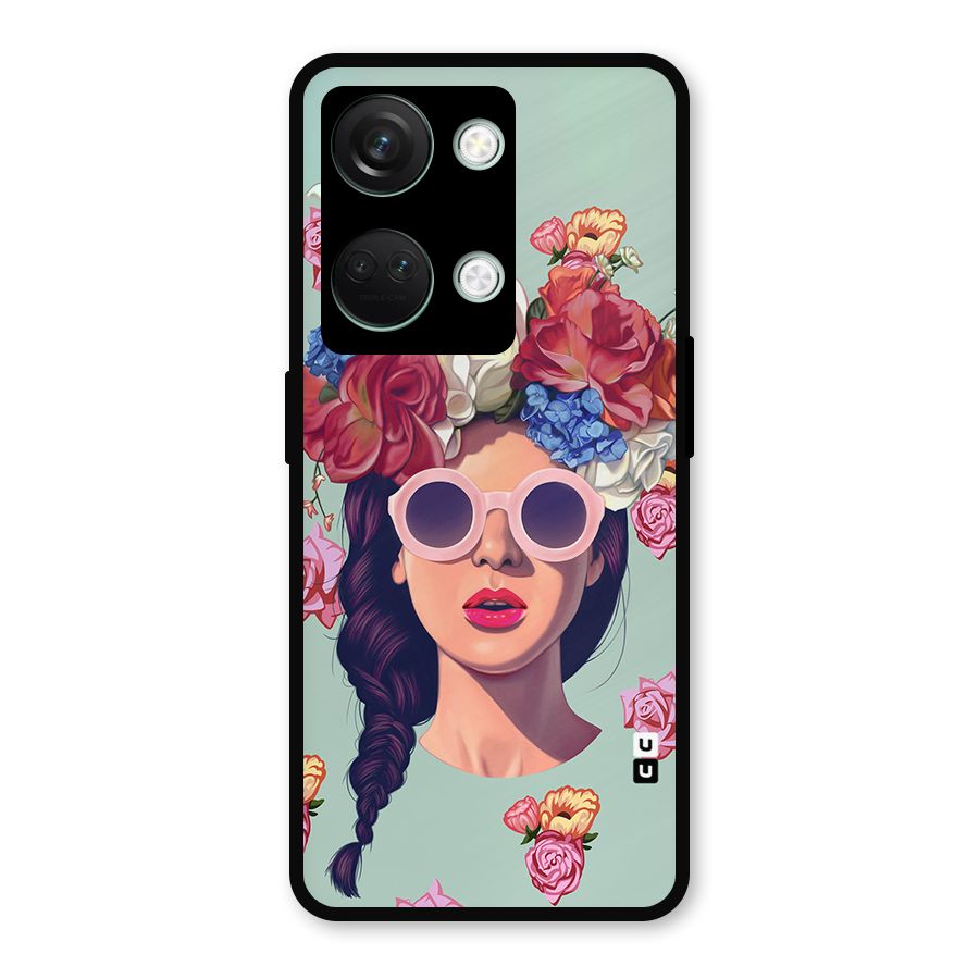 Pretty Girl Florals Illustration Art Metal Back Case for OnePlus Nord 3