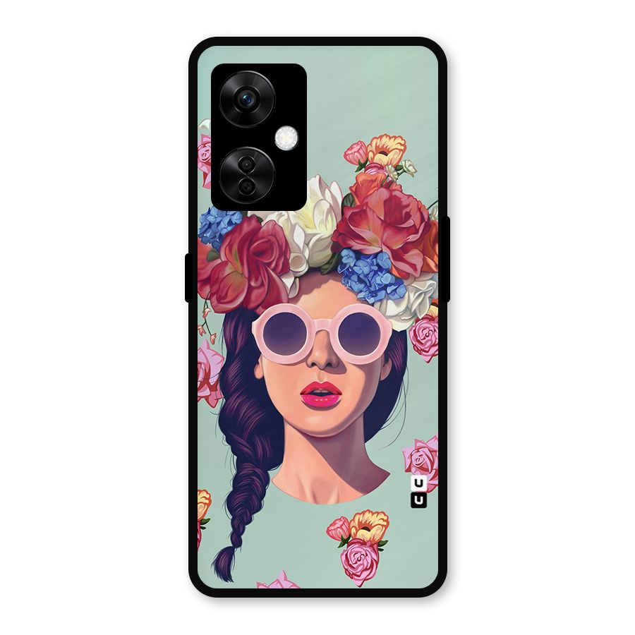 Pretty Girl Florals Illustration Art Metal Back Case for OnePlus Nord CE 3 Lite