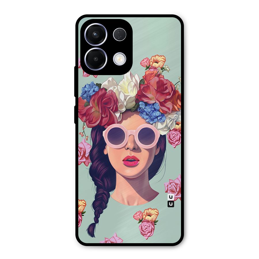 Pretty Girl Florals Illustration Art Metal Back Case for Oppo K13
