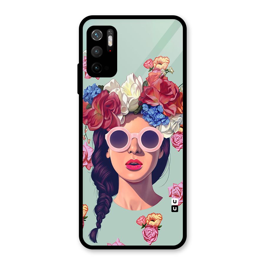 Pretty Girl Florals Illustration Art Metal Back Case for Redmi Note 10T 5G