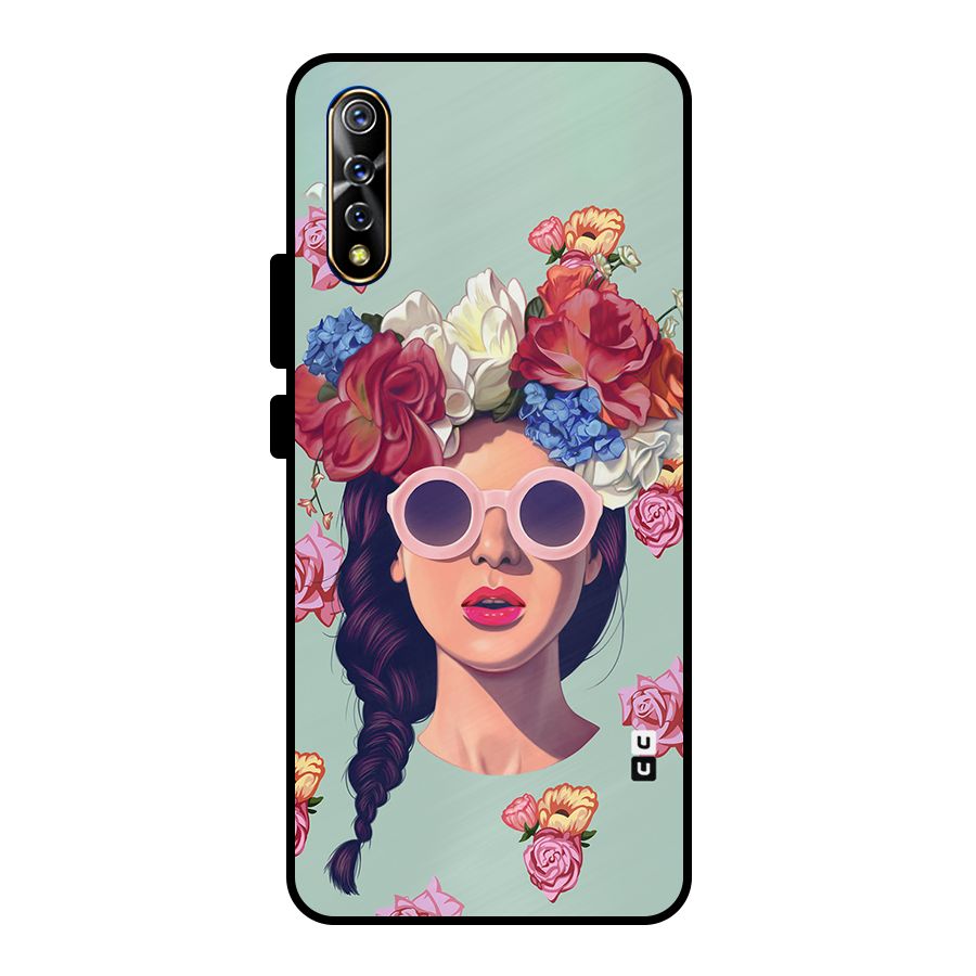 Pretty Girl Florals Illustration Art Metal Back Case for Vivo S1