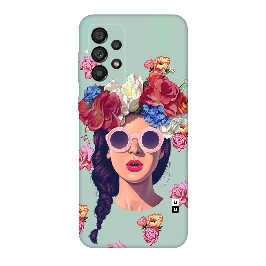 Pretty Girl Florals Illustration Art Original Polycarbonate Back Case for Galaxy A73 5G
