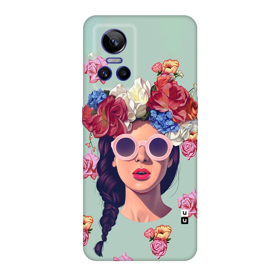 Pretty Girl Florals Illustration Art Original Polycarbonate Back Case for Realme GT Neo 3