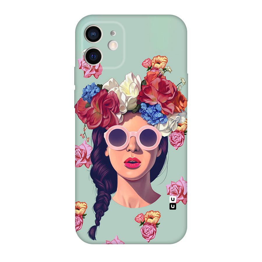 Pretty Girl Florals Illustration Art Original Polycarbonate Back Case for iPhone 12