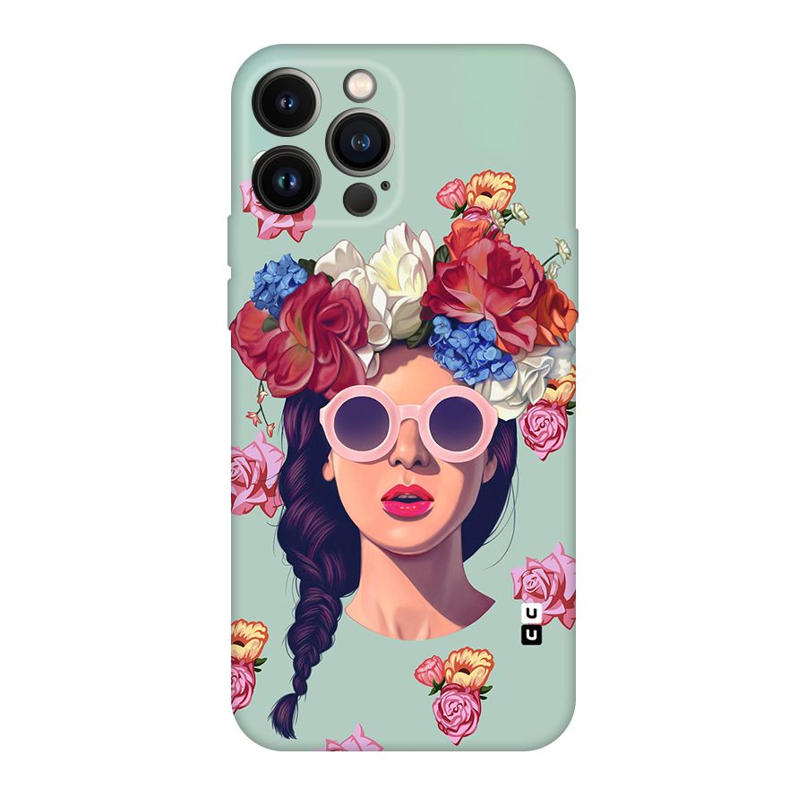 Pretty Girl Florals Illustration Art Original Polycarbonate Back Case for iPhone 13 Pro Max