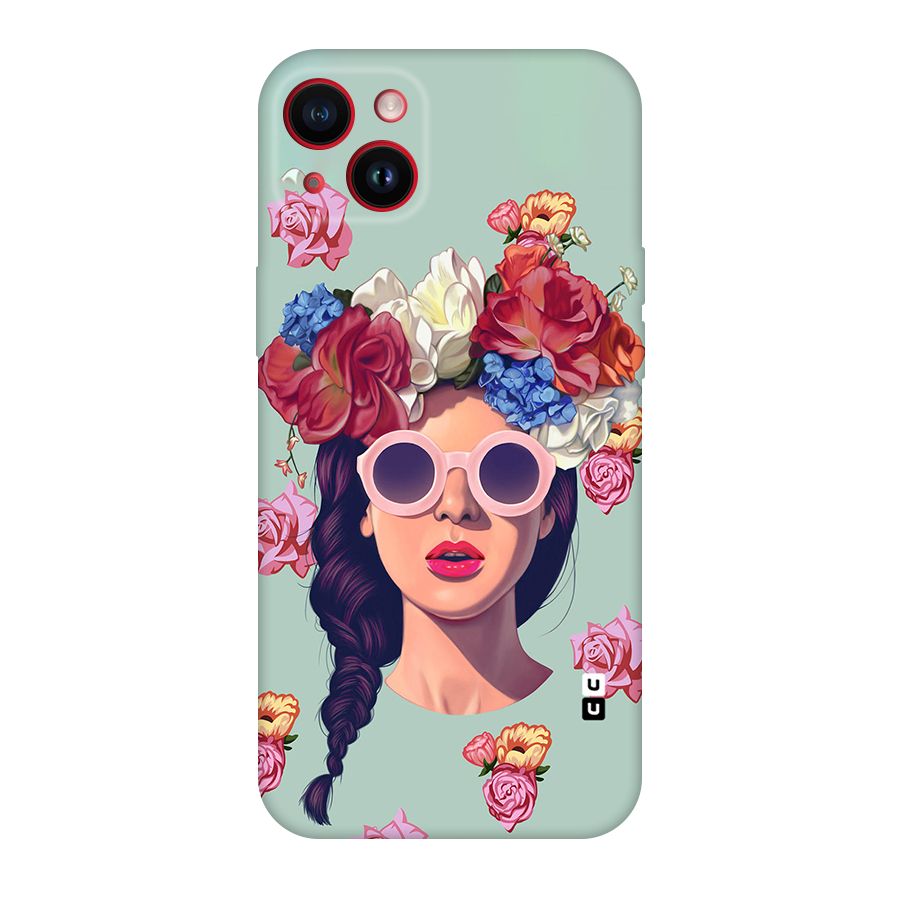Pretty Girl Florals Illustration Art Original Polycarbonate Back Case for iPhone 14 Plus