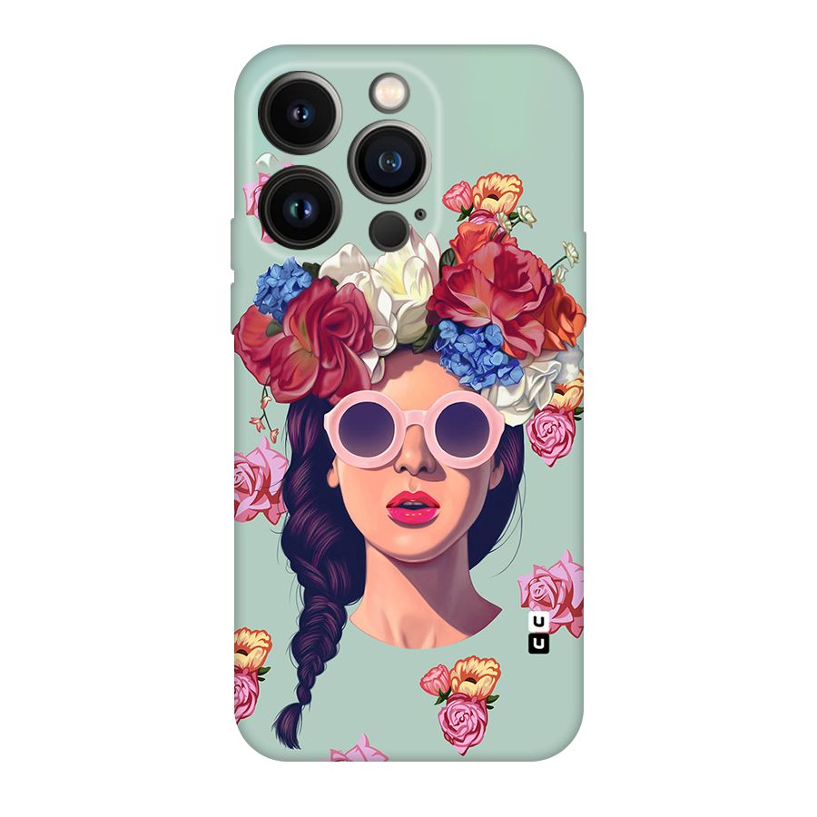 Pretty Girl Florals Illustration Art Original Polycarbonate Back Case for iPhone 14 Pro