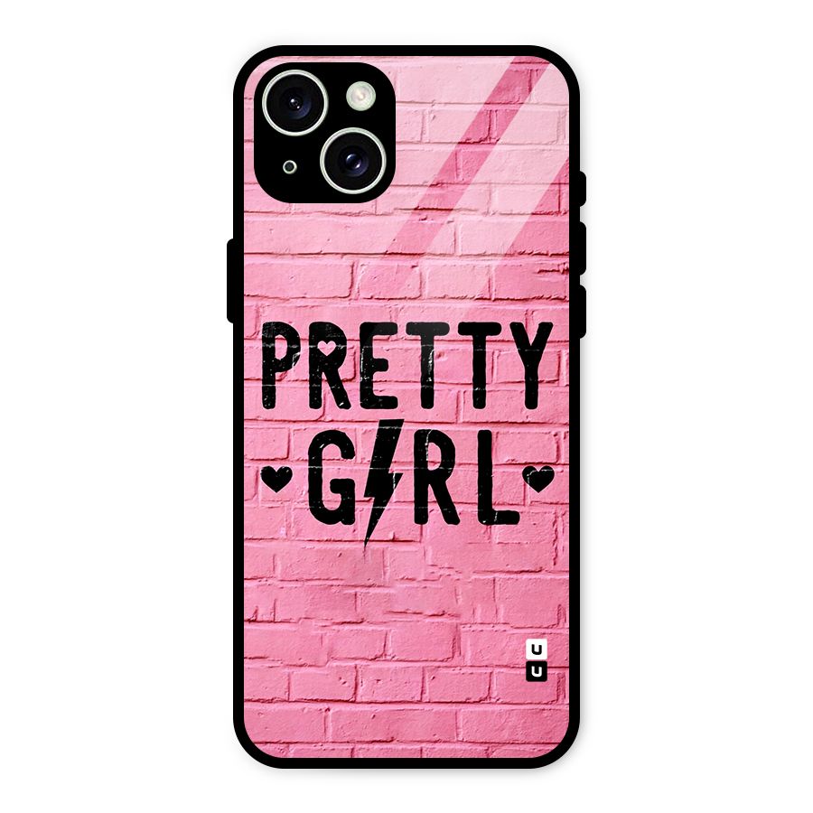 Pretty Girl Wall Glass Back Case for iPhone 15 Plus