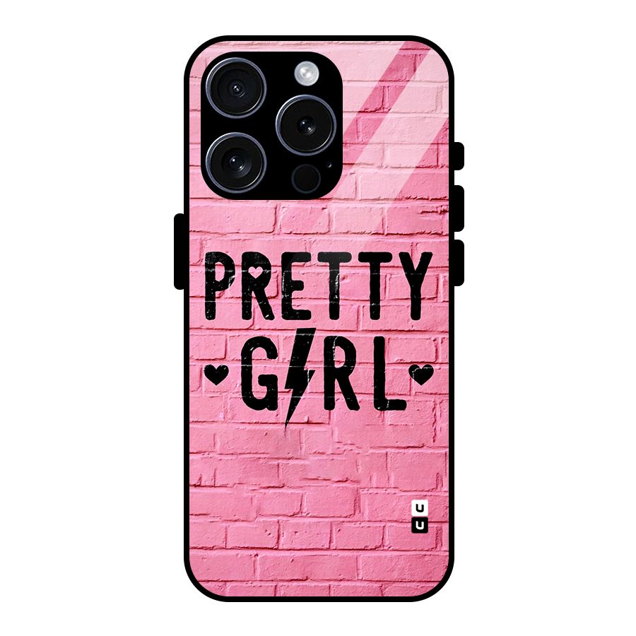Pretty Girl Wall Glass Back Case for iPhone 15 Pro