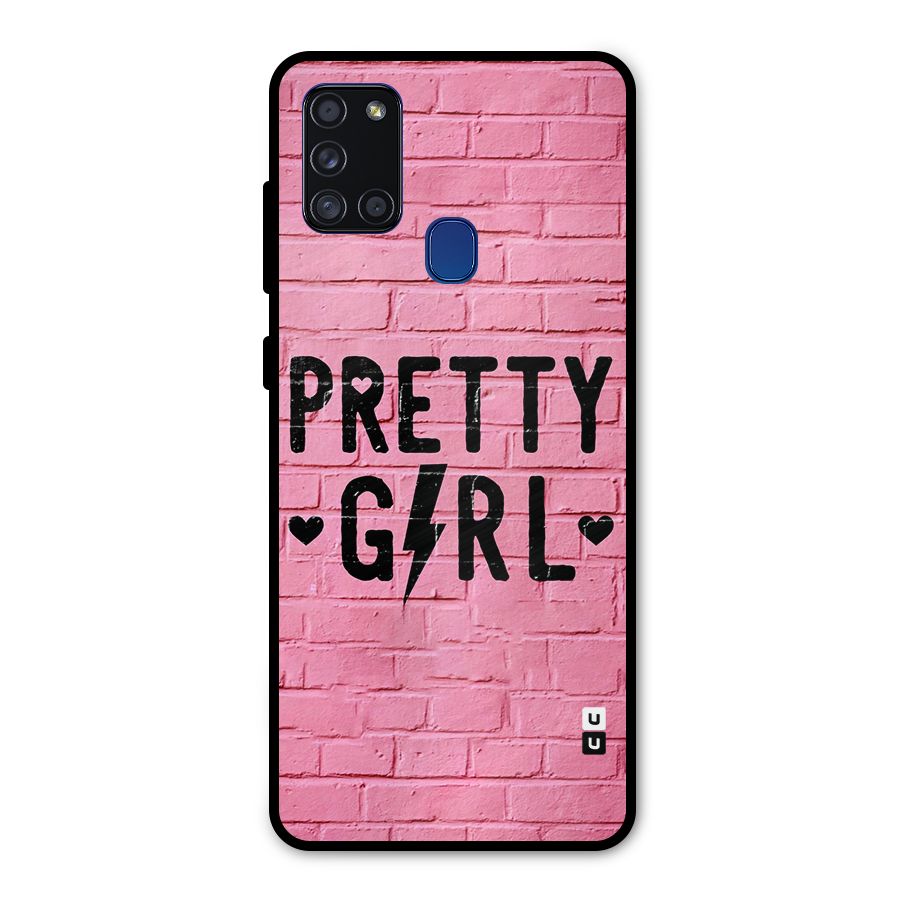 Pretty Girl Wall Metal Back Case for Galaxy A21s