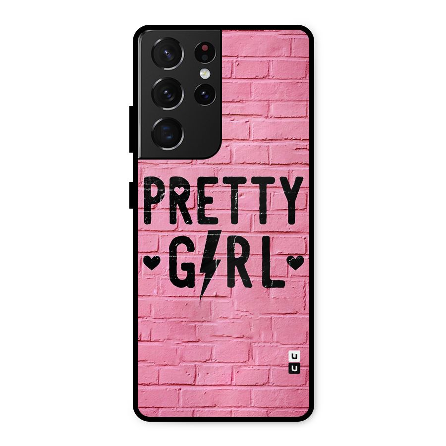 Pretty Girl Wall Metal Back Case for Galaxy S21 Ultra 5G