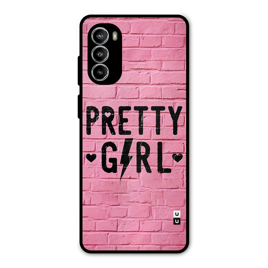 Pretty Girl Wall Metal Back Case for Moto G52