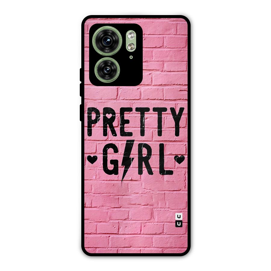 Pretty Girl Wall Metal Back Case for Motorola Edge 40 5G