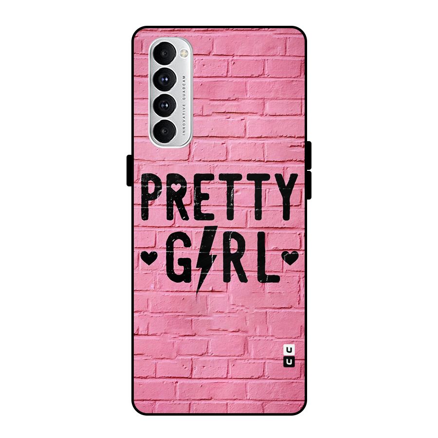 Pretty Girl Wall Metal Back Case for Oppo Reno4 Pro