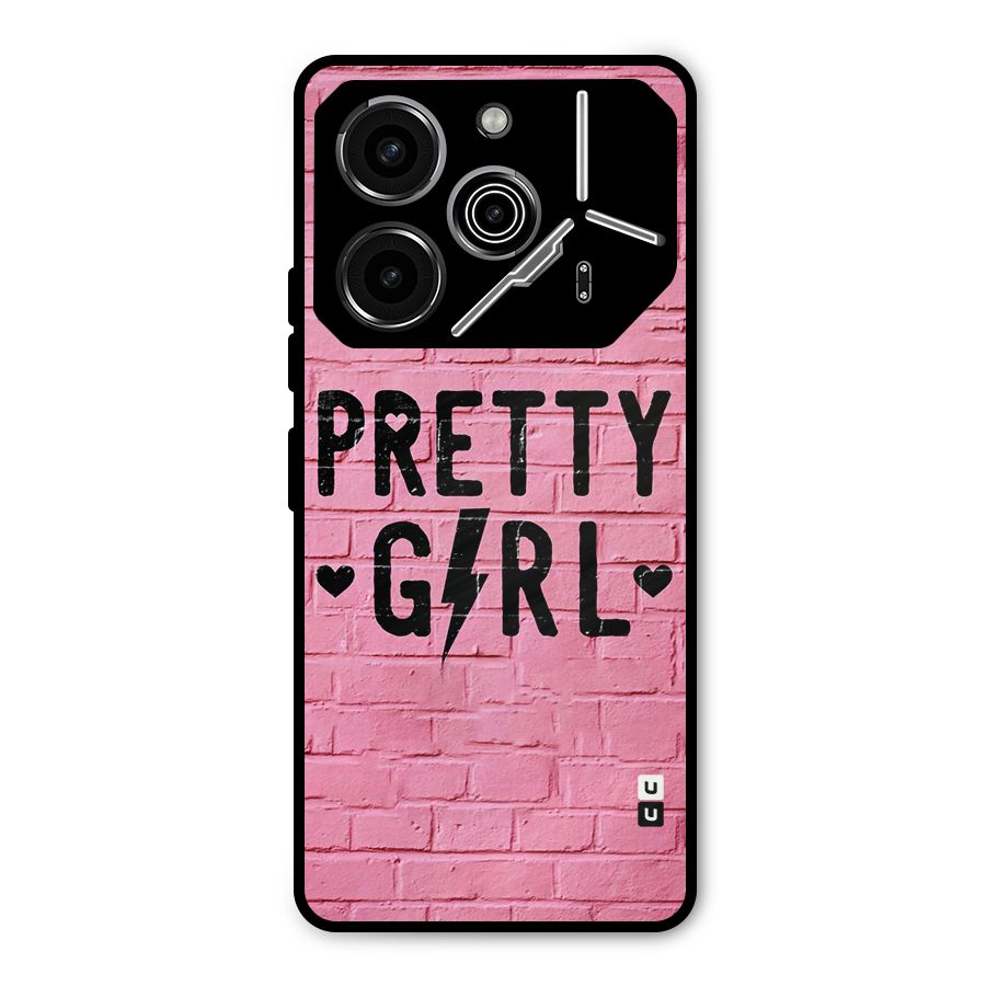 Pretty Girl Wall Metal Back Case for Tecno Pova 6 Pro