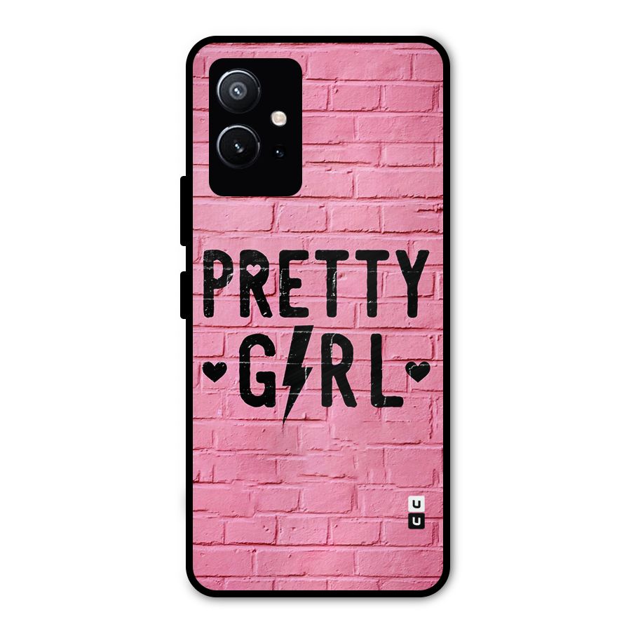 Pretty Girl Wall Metal Back Case for Vivo T1 5G