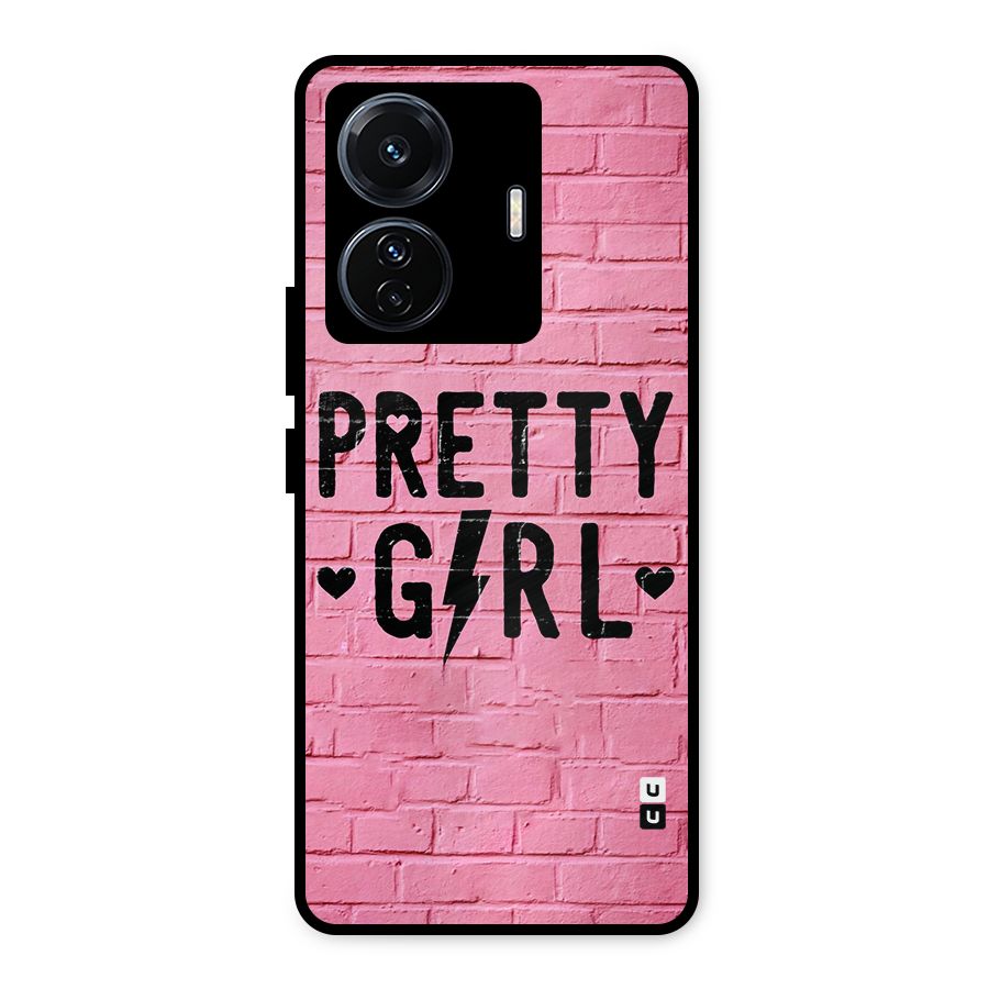 Pretty Girl Wall Metal Back Case for Vivo T1 Pro