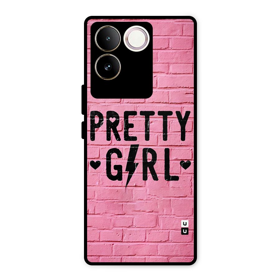 Pretty Girl Wall Metal Back Case for Vivo T2 Pro