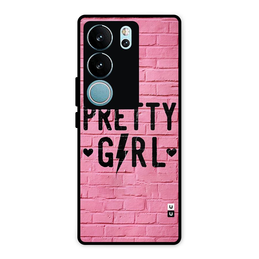 Pretty Girl Wall Metal Back Case for Vivo V29 Pro