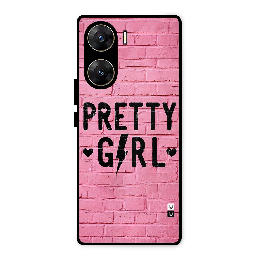 Pretty Girl Wall Metal Back Case for Vivo V29e