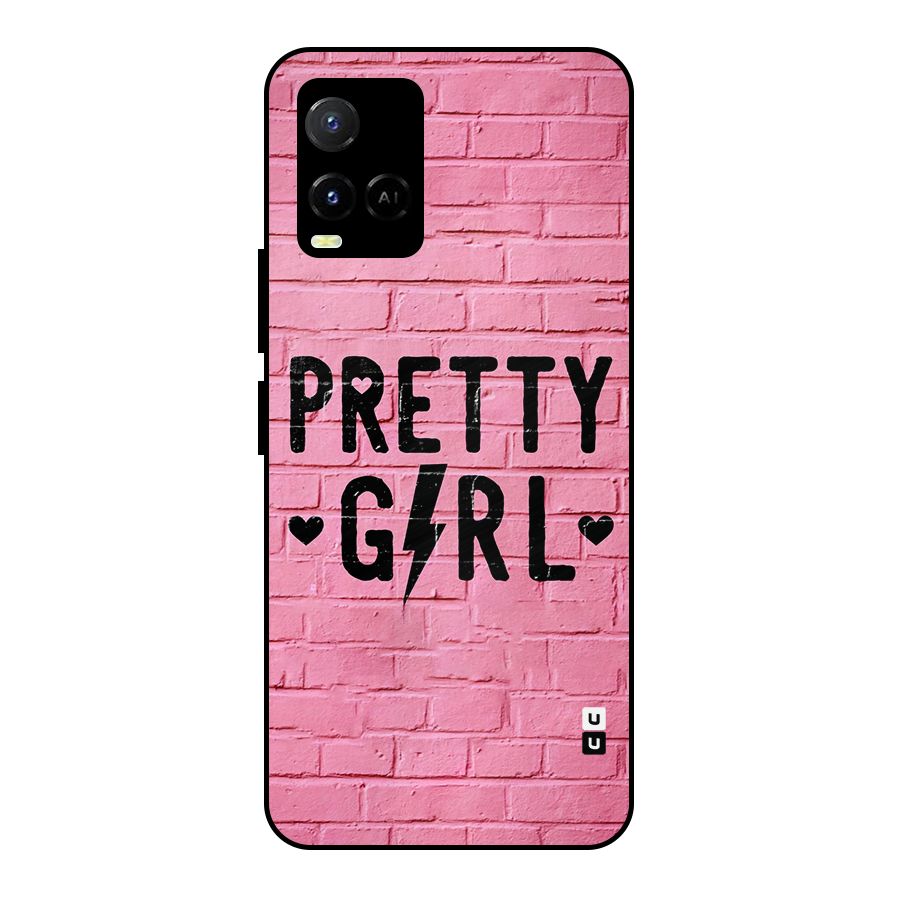 Pretty Girl Wall Metal Back Case for Vivo Y33s
