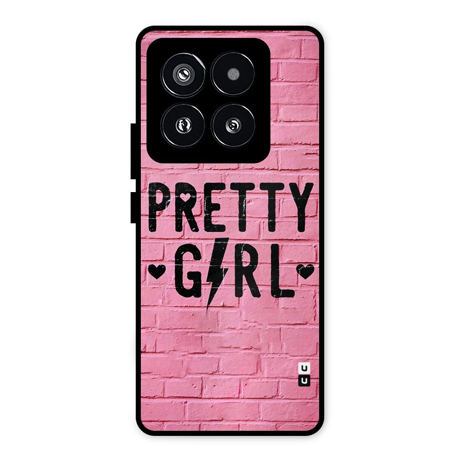 Pretty Girl Wall Metal Back Case for Xiaomi 14 Pro