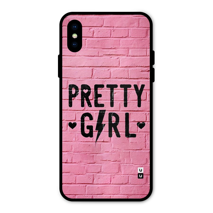 Pretty Girl Wall Metal Back Case for iPhone XS