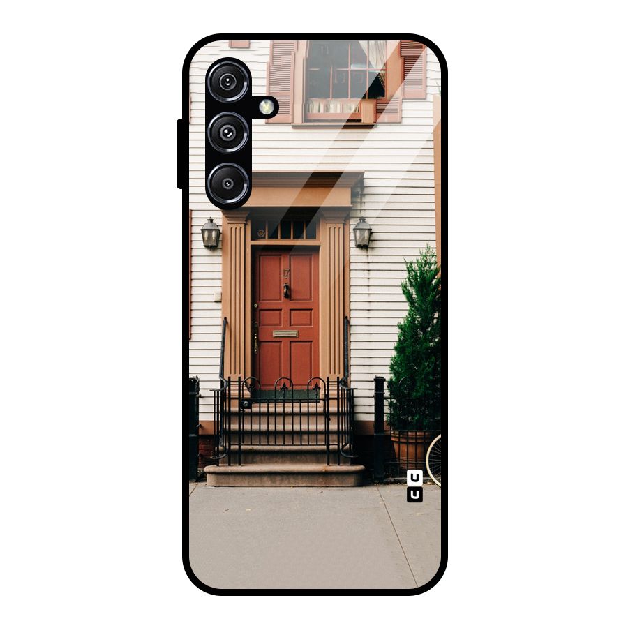 Pretty Orange Door Glass Back Case for Galaxy M34 5G