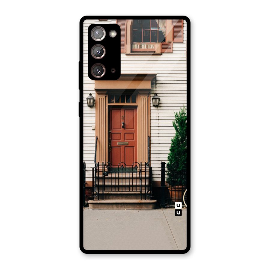 Pretty Orange Door Glass Back Case for Galaxy Note 20