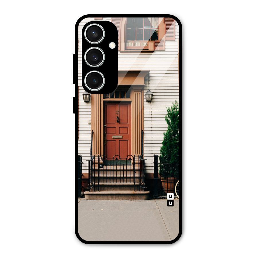 Pretty Orange Door Glass Back Case for Galaxy S23 FE