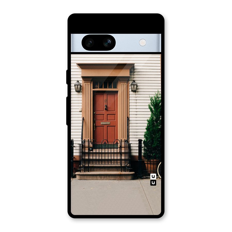 Pretty Orange Door Glass Back Case for Google Pixel 7a