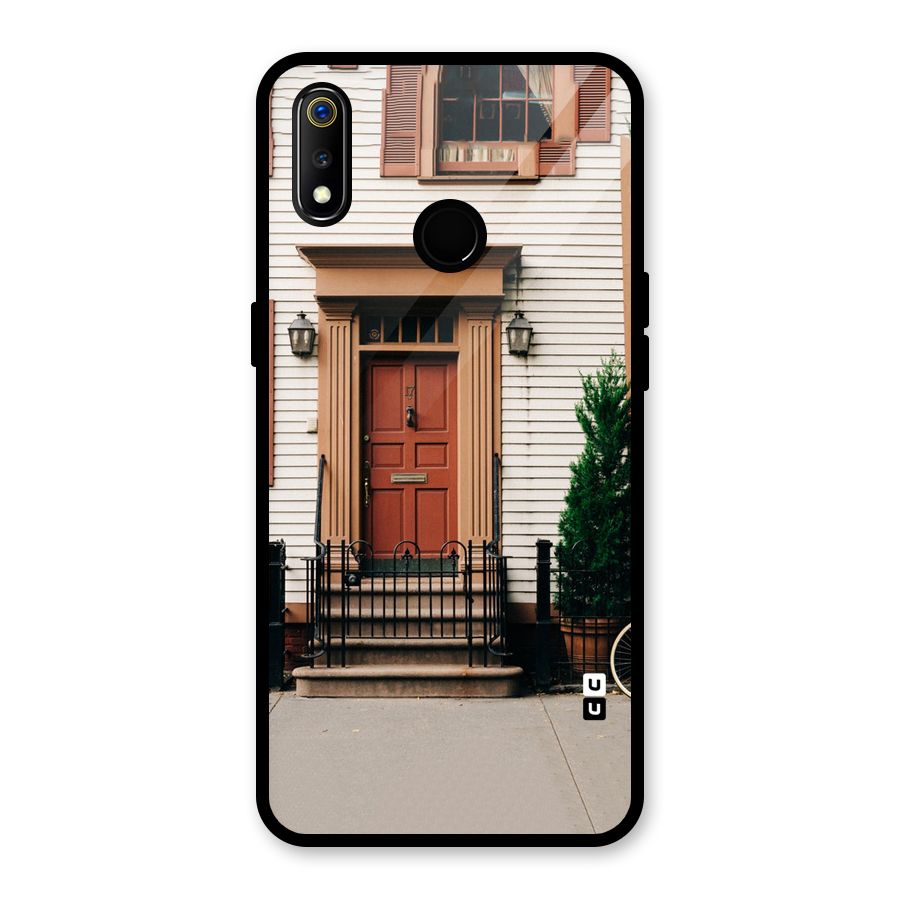 Pretty Orange Door Glass Back Case for Realme 3i