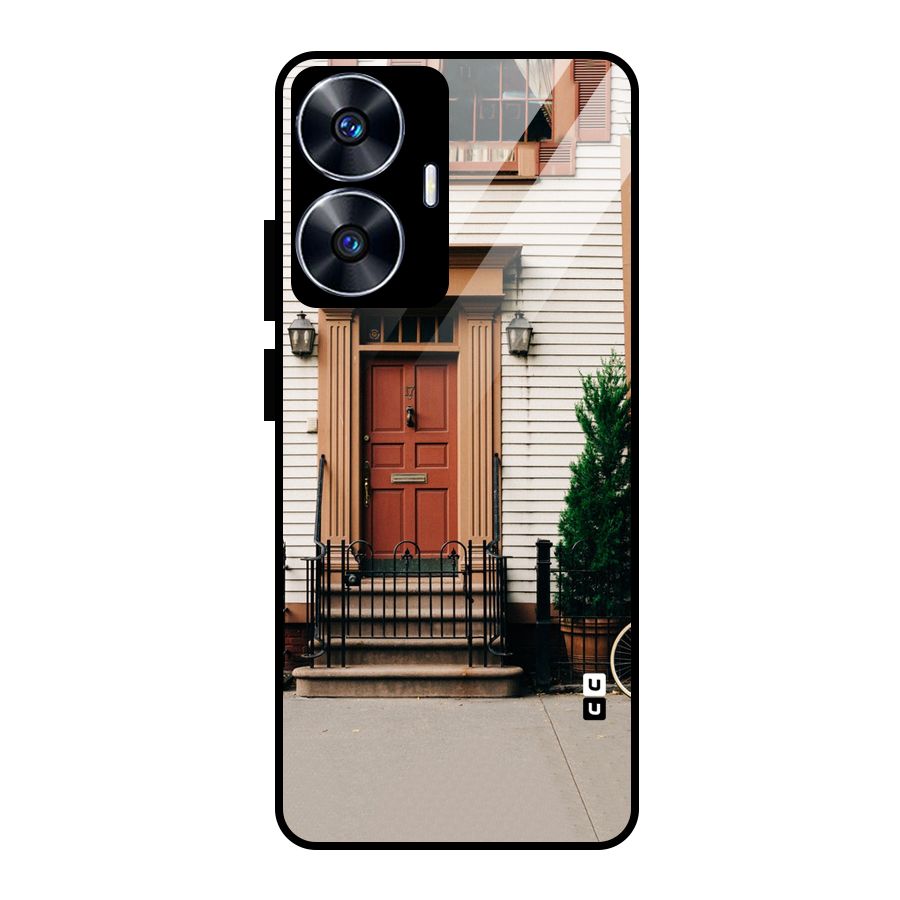 Pretty Orange Door Glass Back Case for Realme Narzo N55