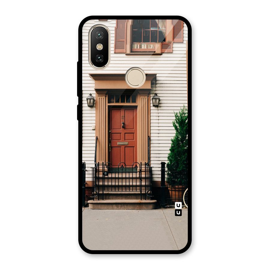 Pretty Orange Door Glass Back Case for Redmi A2