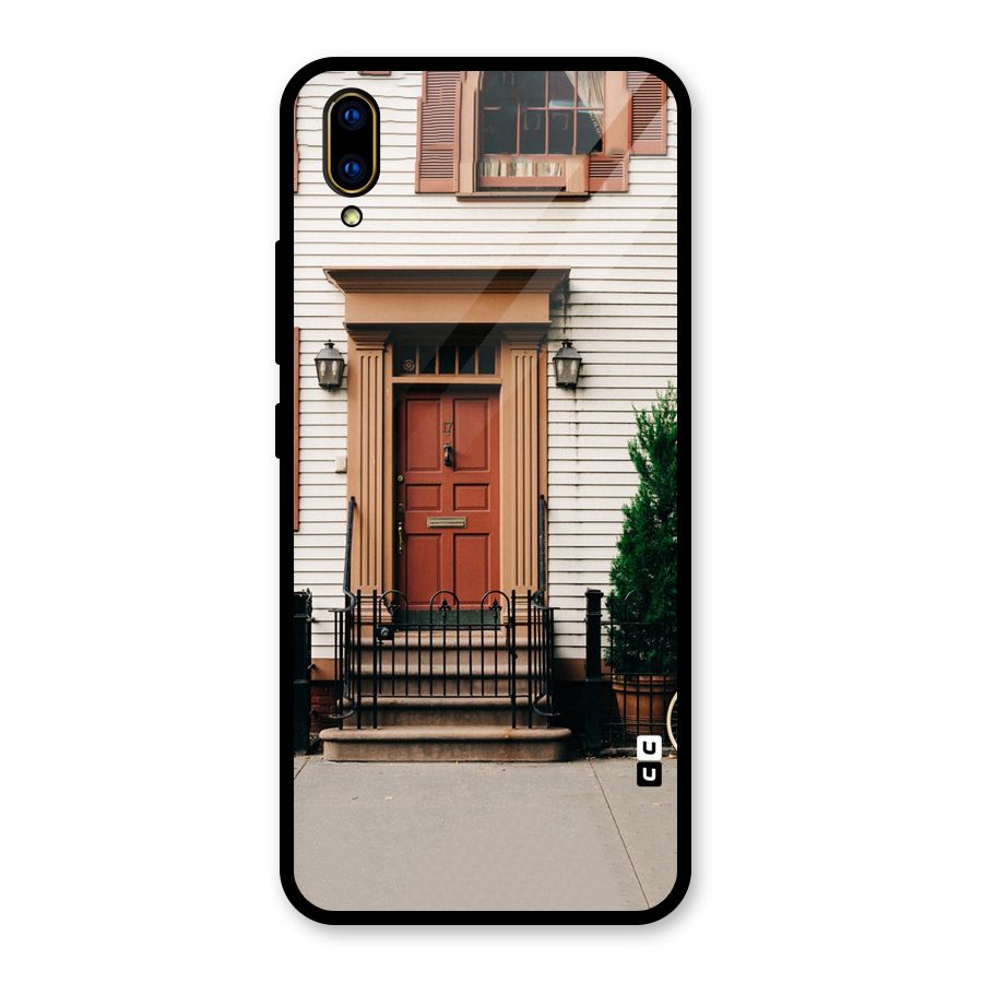 Pretty Orange Door Glass Back Case for Vivo V11 Pro