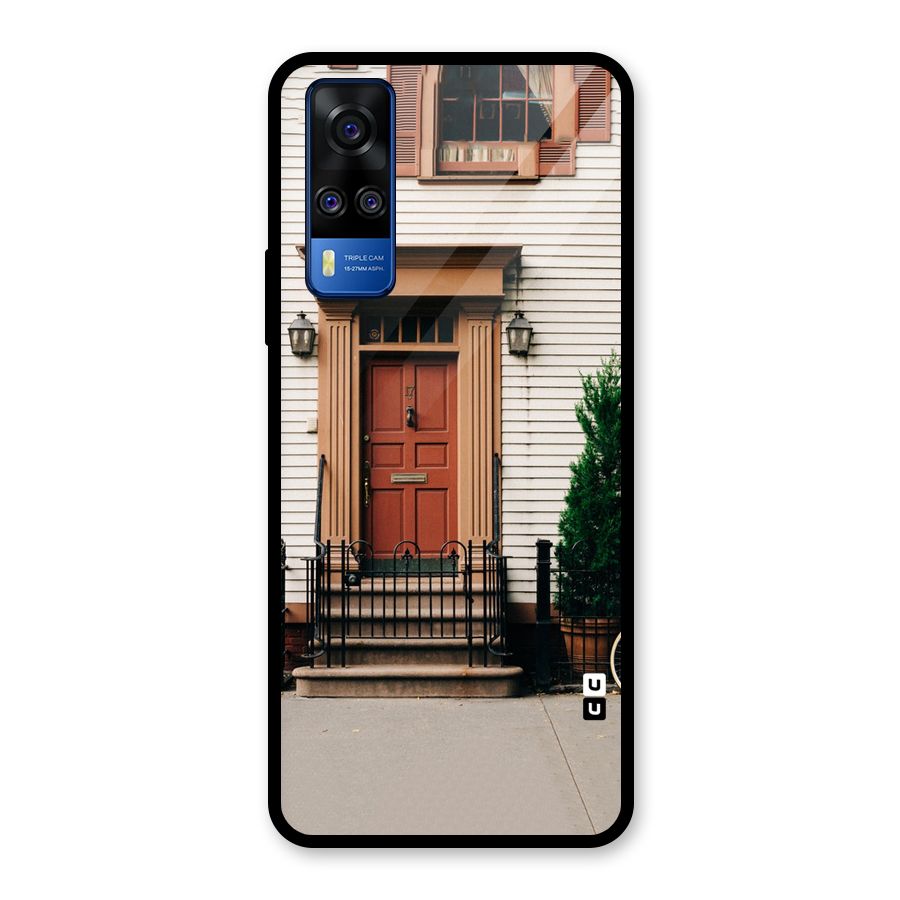Pretty Orange Door Glass Back Case for Vivo Y31