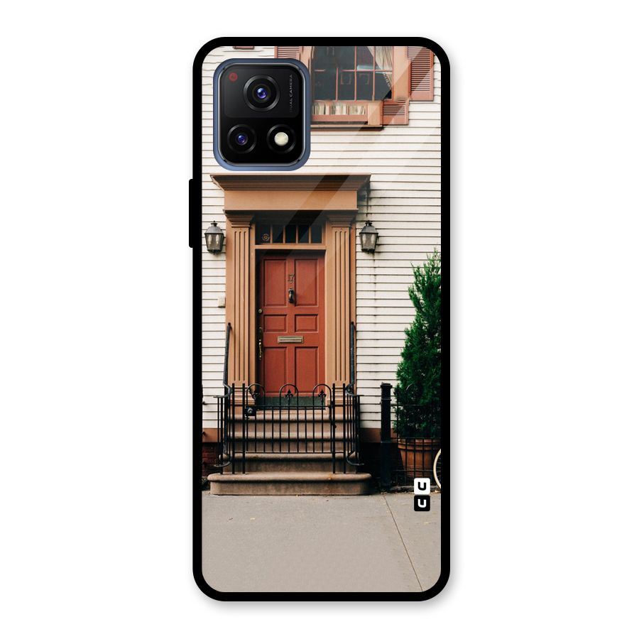 Pretty Orange Door Glass Back Case for Vivo Y72 5G